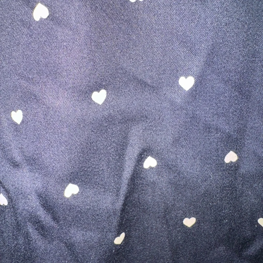 Chico’s Navy Blue Heart Print Button Front Top Size Medium